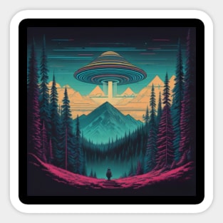 UFO Chronicles Podcast - UFO Glitch Artwork V5 Sticker